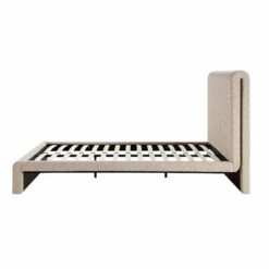 Hampstead Taupe Boucle Curved Bed -Best Furniture Shop JAH 016 TAUPE BOU WB3