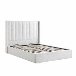 Wilton White Boucle Ottoman Storage Bed 21 Wilton White Boucle Ottoman Storage Bed -Best Furniture Shop JAH 017 ECRU BOU WB2