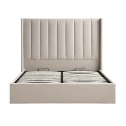 Wilton Champagne Velvet Ottoman Storage Bed -Best Furniture Shop JAH 017 STONE VEL WB1