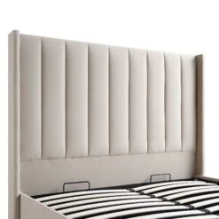 Wilton Champagne Velvet Ottoman Storage Bed -Best Furniture Shop JAH 017 STONE VEL detail1