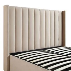 Wilton Champagne Velvet Ottoman TV Bed -Best Furniture Shop JAH 017 STONE VEL detail1 4fce1362 98ba 41db bc41 510517f66279