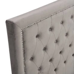 Hartwell Upholstered Ottoman Storage Bed With Nailhead Trim Headboard (Grey Velvet) -Best Furniture Shop JAH 02 GREYVEL detail1