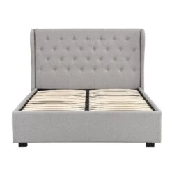 Weston Buttoned Wing Back Upholstered 2-Drawer Storage Bed (Grey Fabric) 15 Weston Buttoned Wing Back Upholstered 2-Drawer Storage Bed (Grey Fabric) -Best Furniture Shop JAH 03 GREYFAB 3