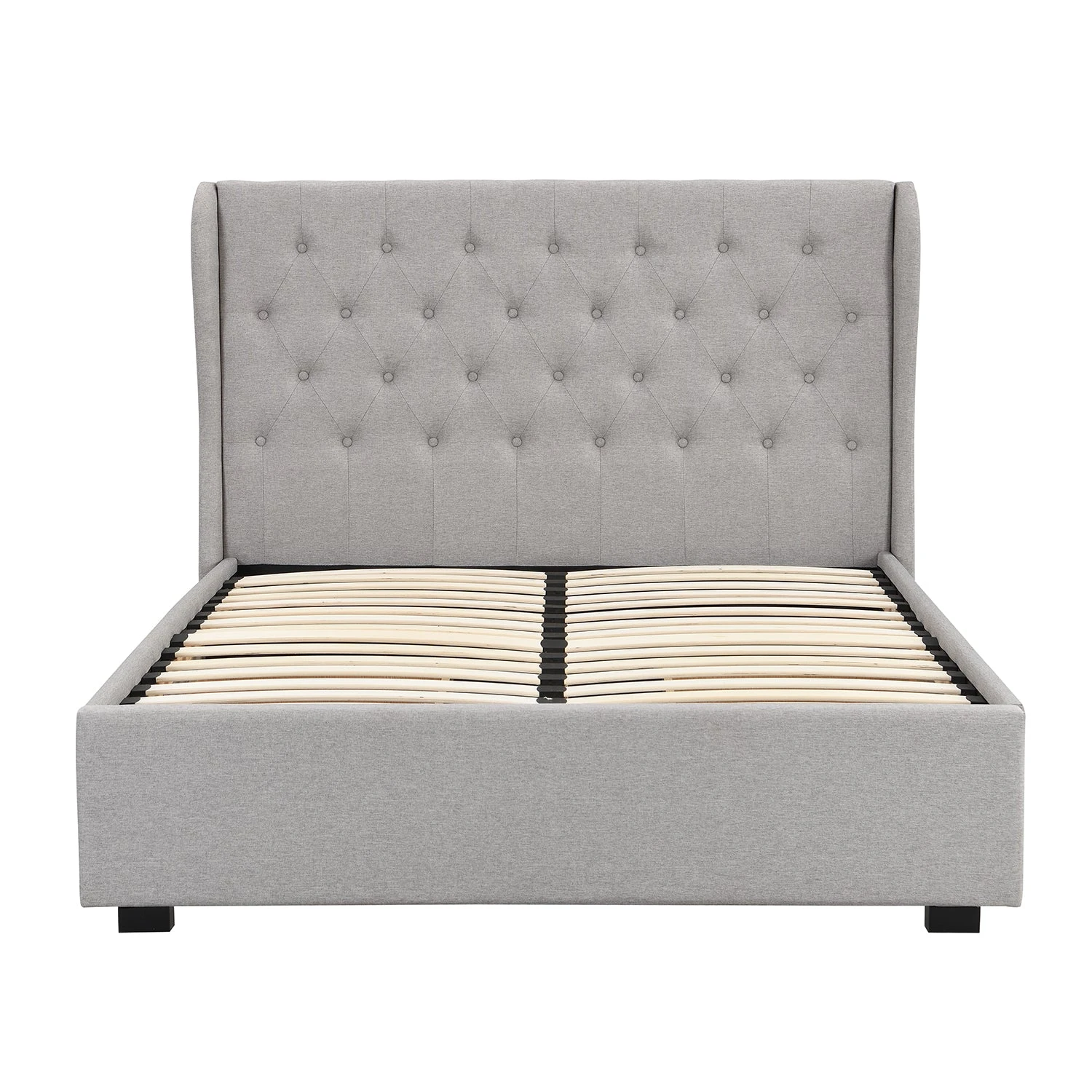 Weston Buttoned Wing Back Upholstered 2-Drawer Storage Bed (Grey Fabric) 4 Weston Buttoned Wing Back Upholstered 2-Drawer Storage Bed (Grey Fabric) - Image 4