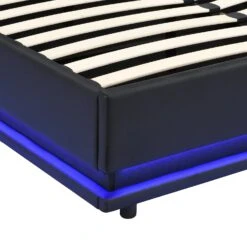 Buxton Faux Leather End Opening Ottoman Storage Bed Frame With Muti-colour LED Light Strip (Black PU) -Best Furniture Shop JAH 04 BLACKPU detail3