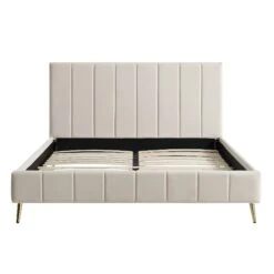 Sylvie Velvet Upholstered Bed Frame With Golden Chrome Legs, Champagne Velvet 12 Sylvie Velvet Upholstered Bed Frame With Golden Chrome Legs, Champagne Velvet -Best Furniture Shop JAH 06 CHAMPVEL WB1