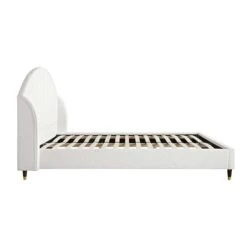 Eleanor White Boucle Upholstered Bed Frame With Domed Headboard 20 Eleanor White Boucle Upholstered Bed Frame With Domed Headboard -Best Furniture Shop JAH 08 ECRU BOU WB4