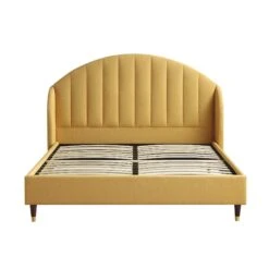 Eleanor Sunflower Yellow Fabric Upholstered Bed Frame With Domed Headboard 19 Eleanor Sunflower Yellow Fabric Upholstered Bed Frame With Domed Headboard -Best Furniture Shop JAH 08 SUN FAB WB1