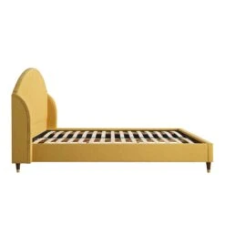 Eleanor Sunflower Yellow Fabric Upholstered Bed Frame With Domed Headboard 22 Eleanor Sunflower Yellow Fabric Upholstered Bed Frame With Domed Headboard -Best Furniture Shop JAH 08 SUN FAB WB4