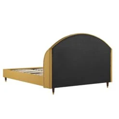 Eleanor Sunflower Yellow Fabric Upholstered Bed Frame With Domed Headboard 23 Eleanor Sunflower Yellow Fabric Upholstered Bed Frame With Domed Headboard -Best Furniture Shop JAH 08 SUN FAB WB5