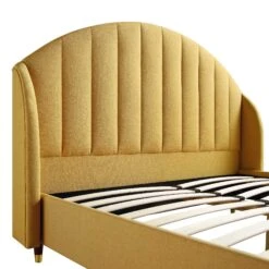 Eleanor Sunflower Yellow Fabric Upholstered Bed Frame With Domed Headboard 24 Eleanor Sunflower Yellow Fabric Upholstered Bed Frame With Domed Headboard -Best Furniture Shop JAH 08 SUN FAB detail1
