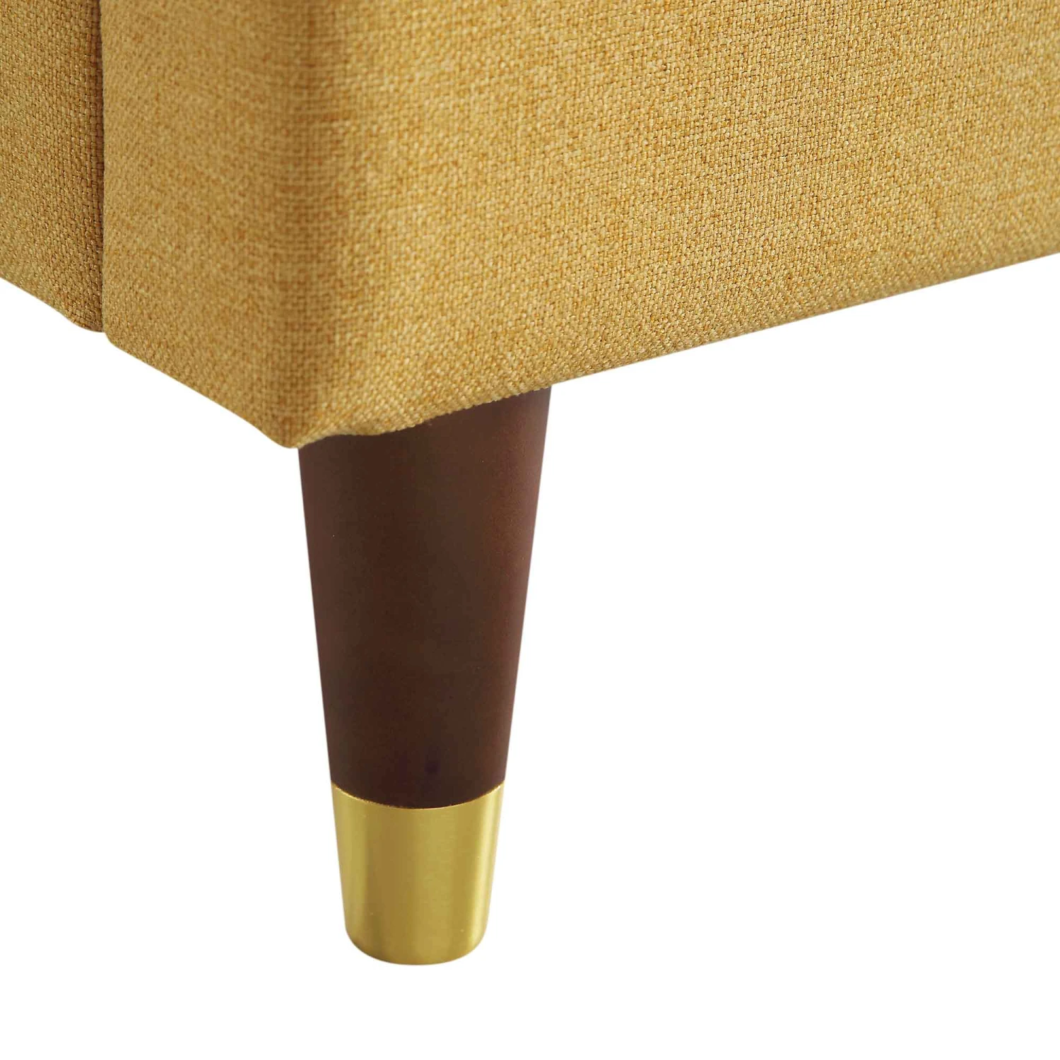 Eleanor Sunflower Yellow Fabric Upholstered Bed Frame With Domed Headboard 13 Eleanor Sunflower Yellow Fabric Upholstered Bed Frame With Domed Headboard - Image 13