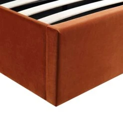 Archer Rust Velvet Ottoman Storage Bed -Best Furniture Shop JAH 09 RUSTVEL detail4