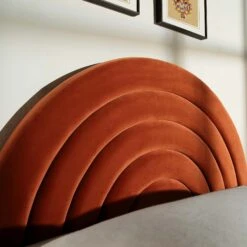 Archer Rust Velvet Ottoman Storage Bed -Best Furniture Shop JAH 09 RUSTVEL scene3