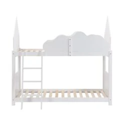 Newton White Solid Wood Kid's Treehouse Bunk Bed -Best Furniture Shop JIN 019 WHITE 4