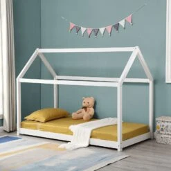 Bethwin Solid Wood Kid's House Bed In White