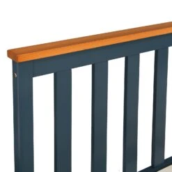 Marta Solid Wooden Shaker Style Double Bed In Blue And Oak -Best Furniture Shop JIN 06 BLUE detail1 b29f3901 91ef 46e4 8a79 ce402ac1f5ff