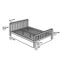 Marta Solid Wooden Shaker Style Double Bed In Blue And Oak -Best Furniture Shop JIN 06 D