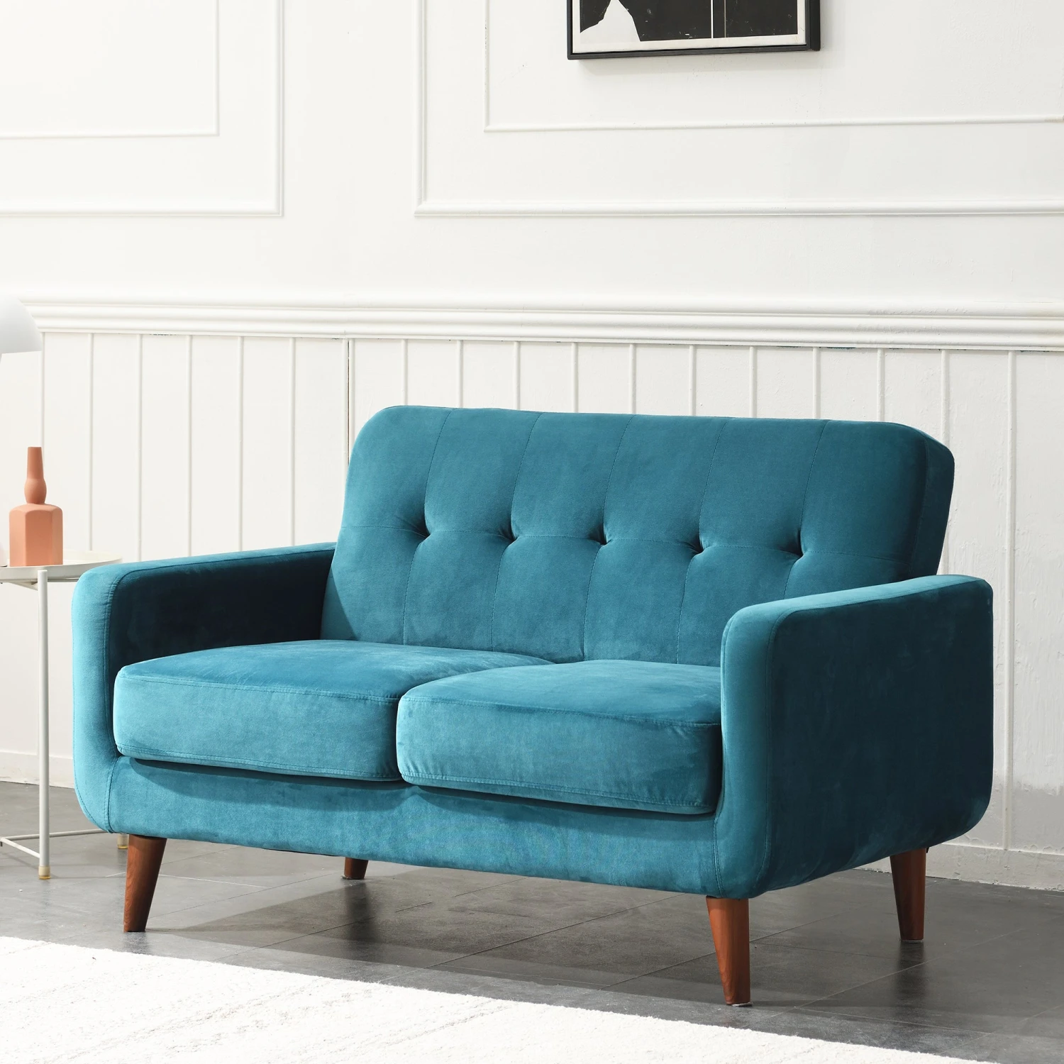 Clarence Sofa Range In Teal Blue Velvet 9 Clarence Sofa Range In Teal Blue Velvet - Image 9