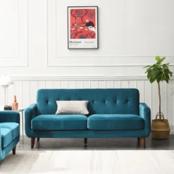 Clarence Sofa Range In Teal Blue Velvet 19 Clarence Sofa Range In Teal Blue Velvet -Best Furniture Shop LVSF 06 BLUEVEL 3ST 2 66bd665b 398d 429c 93a3 673e623f33f4