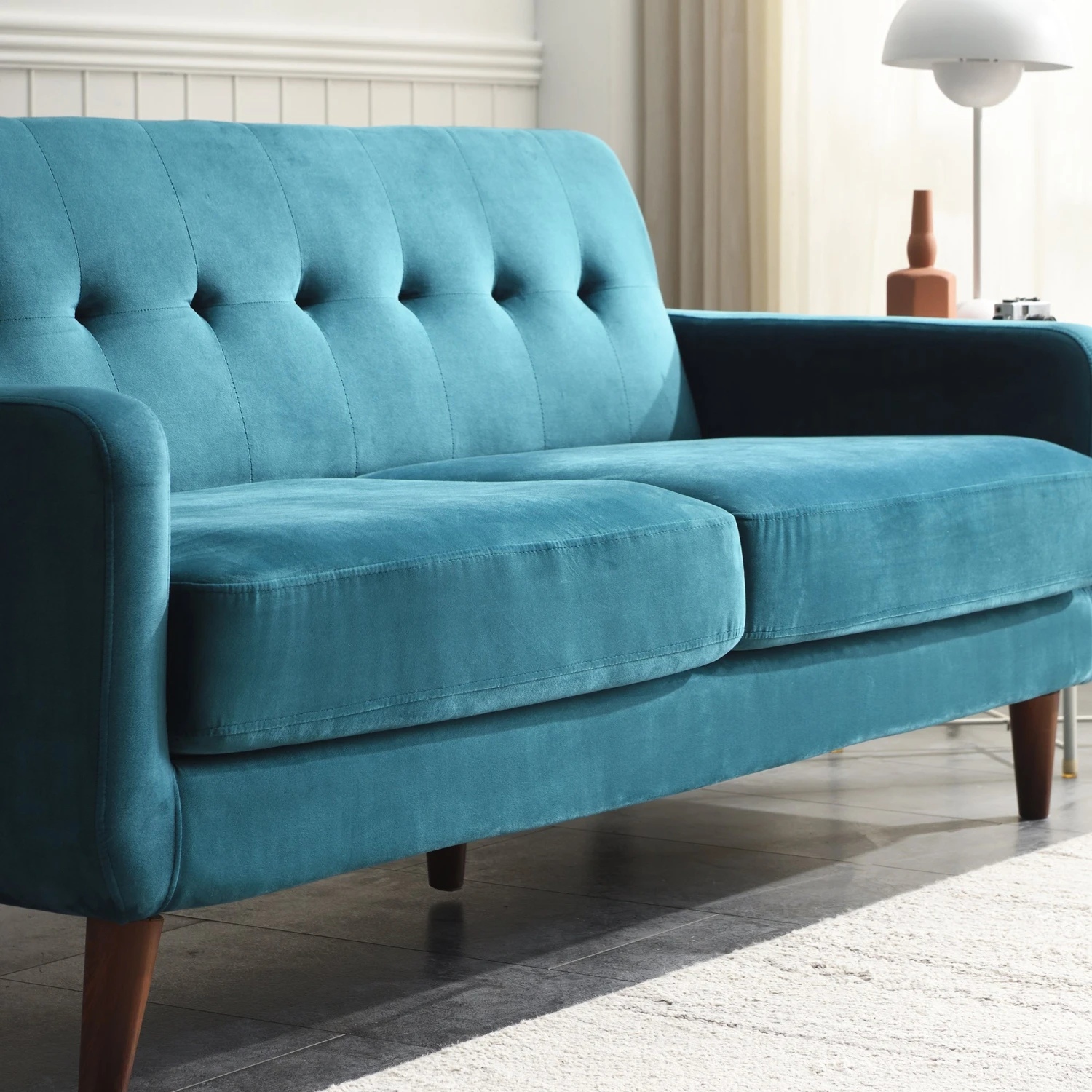 Clarence Sofa Range In Teal Blue Velvet 12 Clarence Sofa Range In Teal Blue Velvet - Image 12