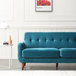 Clarence Sofa Range In Teal Blue Velvet 27 Clarence Sofa Range In Teal Blue Velvet -Best Furniture Shop LVSF 06 BLUEVEL detail2 4741c80f f012 4329 9b68 91ff68033700