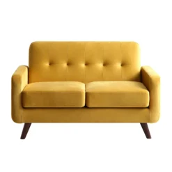 Clarence 2-Seater Sofa In Mustard Yellow Velvet 13 Clarence 2-Seater Sofa In Mustard Yellow Velvet -Best Furniture Shop LVSF 06 MUSTARDVEL 2ST WB1