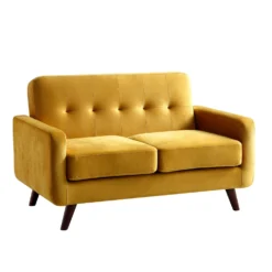 Clarence 2-Seater Sofa In Mustard Yellow Velvet 12 Clarence 2-Seater Sofa In Mustard Yellow Velvet -Best Furniture Shop LVSF 06 MUSTARDVEL 2ST WB2