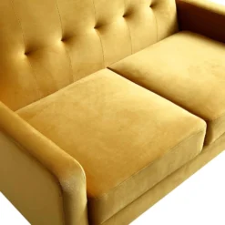 Clarence 2-Seater Sofa In Mustard Yellow Velvet 18 Clarence 2-Seater Sofa In Mustard Yellow Velvet -Best Furniture Shop LVSF 06 MUSTARDVEL 2ST detail1