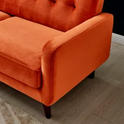Clarence Sofa Range In Burnt Orange Velvet 18 Clarence Sofa Range In Burnt Orange Velvet -Best Furniture Shop LVSF 06 ORANGE detail1