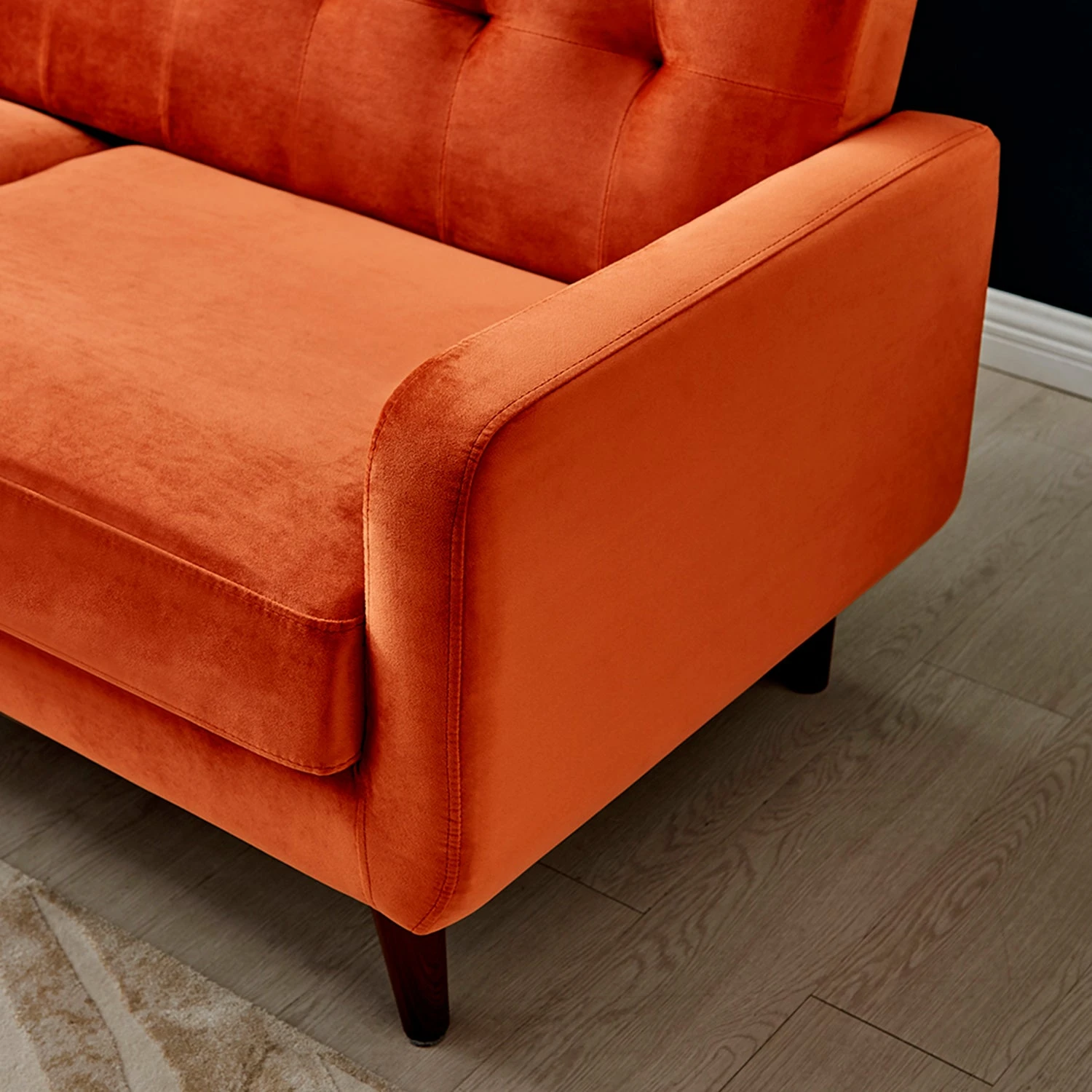 Clarence Sofa Range In Burnt Orange Velvet 8 Clarence Sofa Range In Burnt Orange Velvet - Image 8