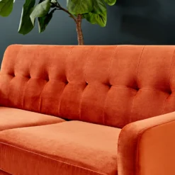 Clarence Sofa Range In Burnt Orange Velvet 19 Clarence Sofa Range In Burnt Orange Velvet -Best Furniture Shop LVSF 06 ORANGE detail2