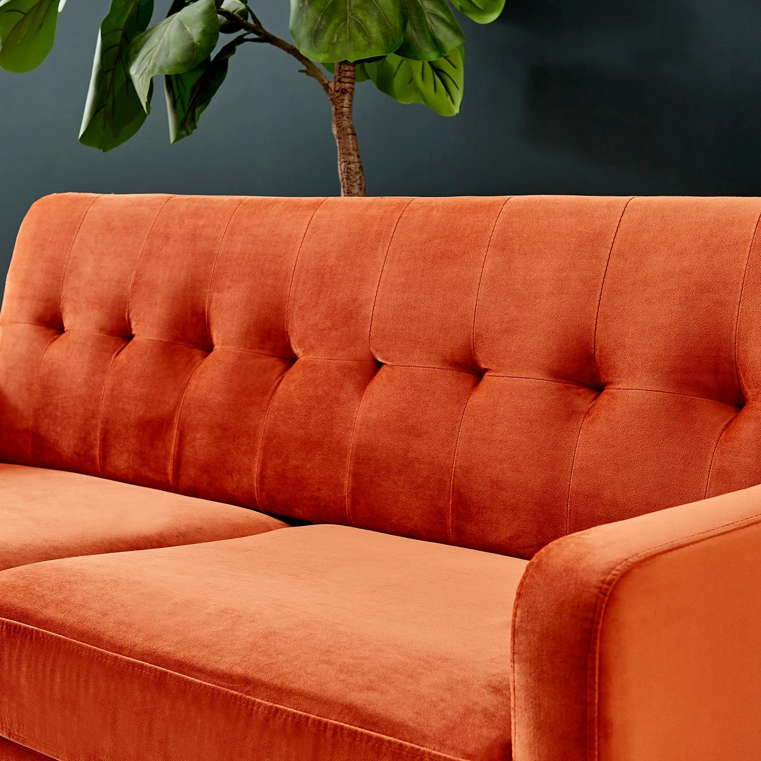 Clarence Sofa Range In Burnt Orange Velvet 9 Clarence Sofa Range In Burnt Orange Velvet - Image 9