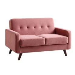 Clarence 2-Seater Sofa In Blush Pink Velvet 16 Clarence 2-Seater Sofa In Blush Pink Velvet -Best Furniture Shop LVSF 06 PINKVEL 2ST WB2
