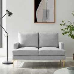 Haven Grey Fabric 2-Seater Sofa -Best Furniture Shop LVSF 169 LGREYFAB 2ST main