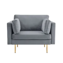 Pelham Grey Velvet Fabric Armchair 9 Pelham Grey Velvet Fabric Armchair -Best Furniture Shop LVSF 386 GREYVEL 1ST WB1