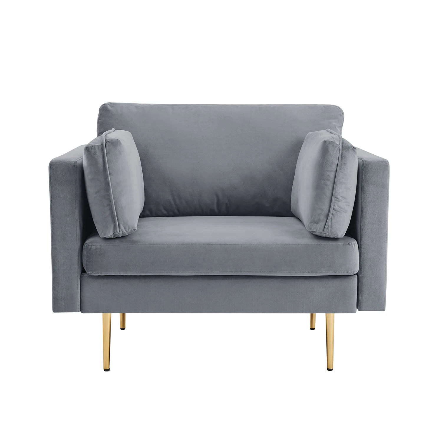 Pelham Grey Velvet Fabric Armchair 3 Pelham Grey Velvet Fabric Armchair - Image 3