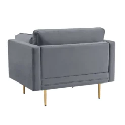 Pelham Grey Velvet Fabric Armchair 11 Pelham Grey Velvet Fabric Armchair -Best Furniture Shop LVSF 386 GREYVEL 1ST WB3