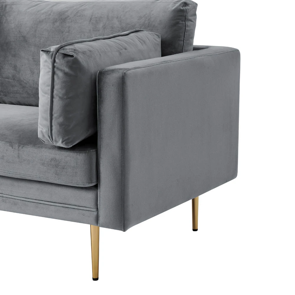 Pelham Grey Velvet Fabric Armchair 7 Pelham Grey Velvet Fabric Armchair - Image 7