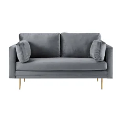 Pelham Grey Velvet Fabric Sofa -Best Furniture Shop LVSF 386 GREYVEL 2ST 2