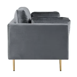 Pelham Grey Velvet Fabric Sofa -Best Furniture Shop LVSF 386 GREYVEL deatil1