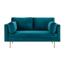 Pelham Teal Blue Velvet Fabric Sofa 26 Pelham Teal Blue Velvet Fabric Sofa -Best Furniture Shop LVSF 386 TEALVEL 2ST 2