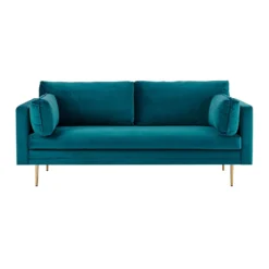 Pelham Teal Blue Velvet Fabric Sofa 27 Pelham Teal Blue Velvet Fabric Sofa -Best Furniture Shop LVSF 386 TEALVEL 3ST 2