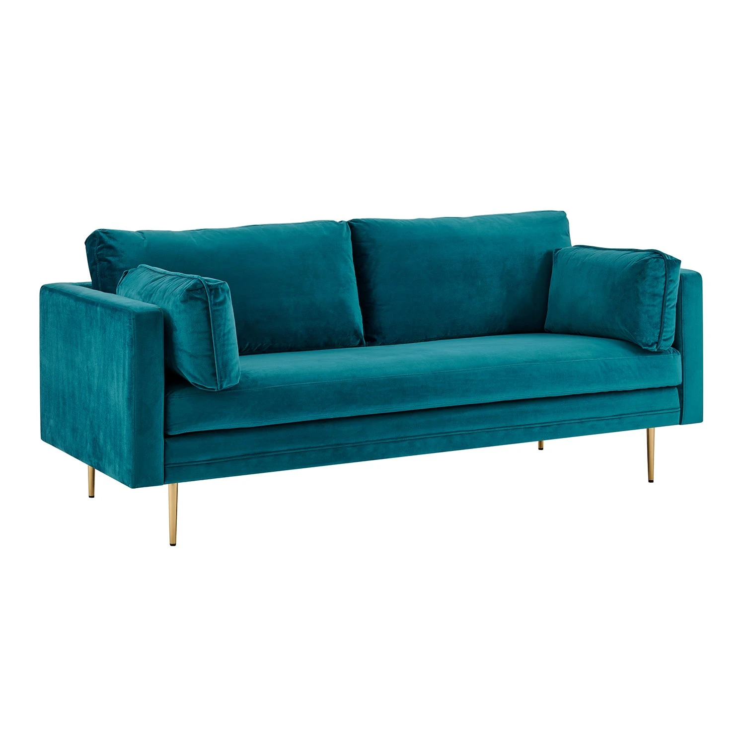 Pelham Teal Blue Velvet Fabric Sofa 5 Pelham Teal Blue Velvet Fabric Sofa - Image 5
