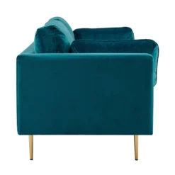 Pelham Teal Blue Velvet Fabric Sofa 23 Pelham Teal Blue Velvet Fabric Sofa -Best Furniture Shop LVSF 386 TEALVEL 3ST 4