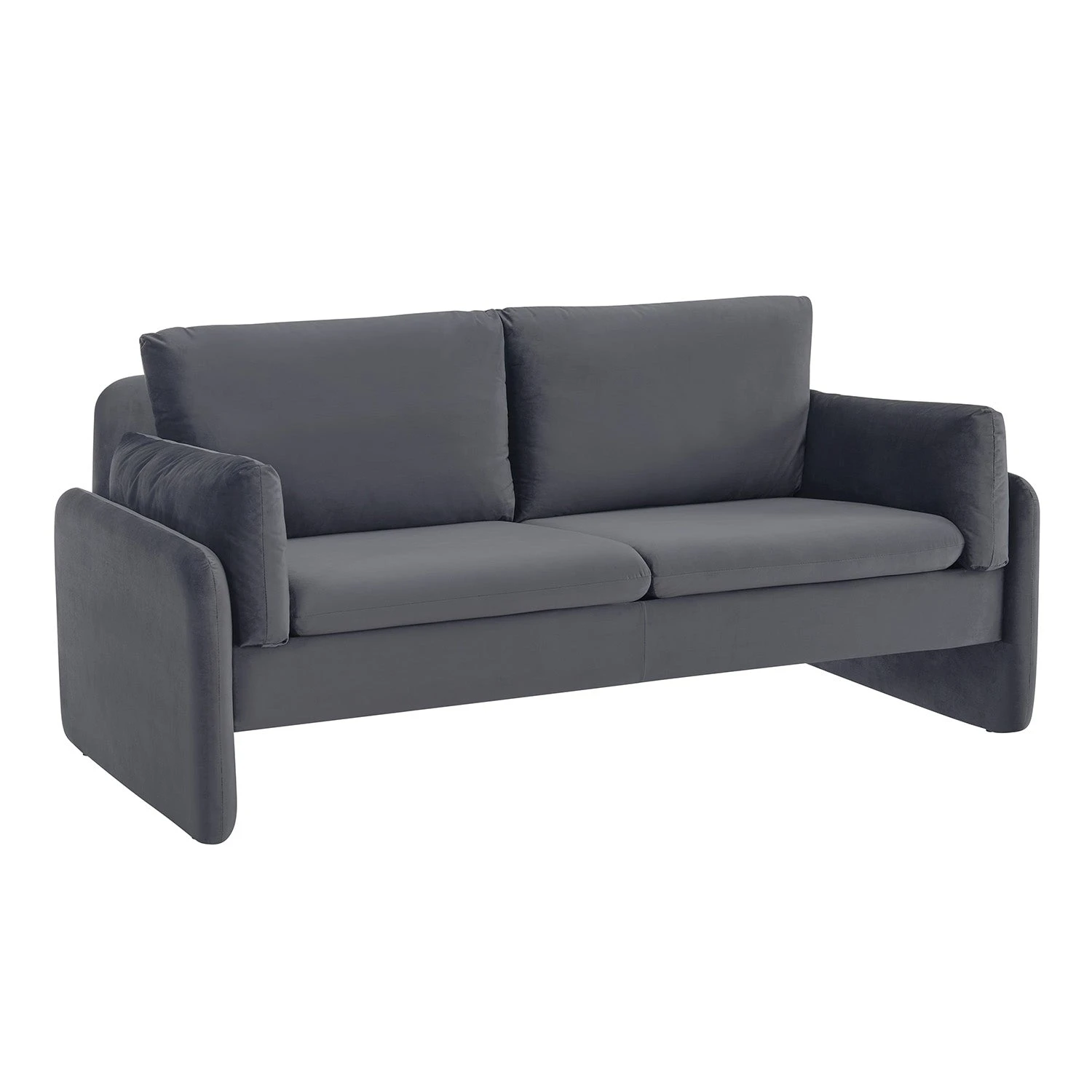 Clapham 2-Seater Grey Velvet Fabric Sofa 5 Clapham 2-Seater Grey Velvet Fabric Sofa - Image 5
