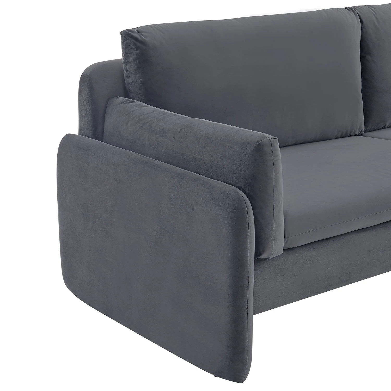 Clapham 2-Seater Grey Velvet Fabric Sofa 7 Clapham 2-Seater Grey Velvet Fabric Sofa - Image 7