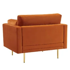 Pelham Orange Velvet Fabric Armchair -Best Furniture Shop LVSF 89 ORANGEVEL 1ST WB3
