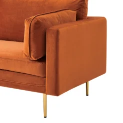 Pelham Orange Velvet Fabric Armchair -Best Furniture Shop LVSF 89 ORANGEVEL 1ST detail1