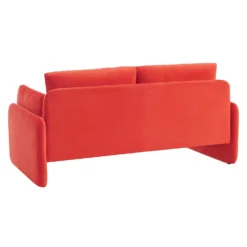 Clapham 2-Seater Flaming Orange Velvet Fabric Sofa -Best Furniture Shop LVSF 89 ORANGEVEL 2ST WB3